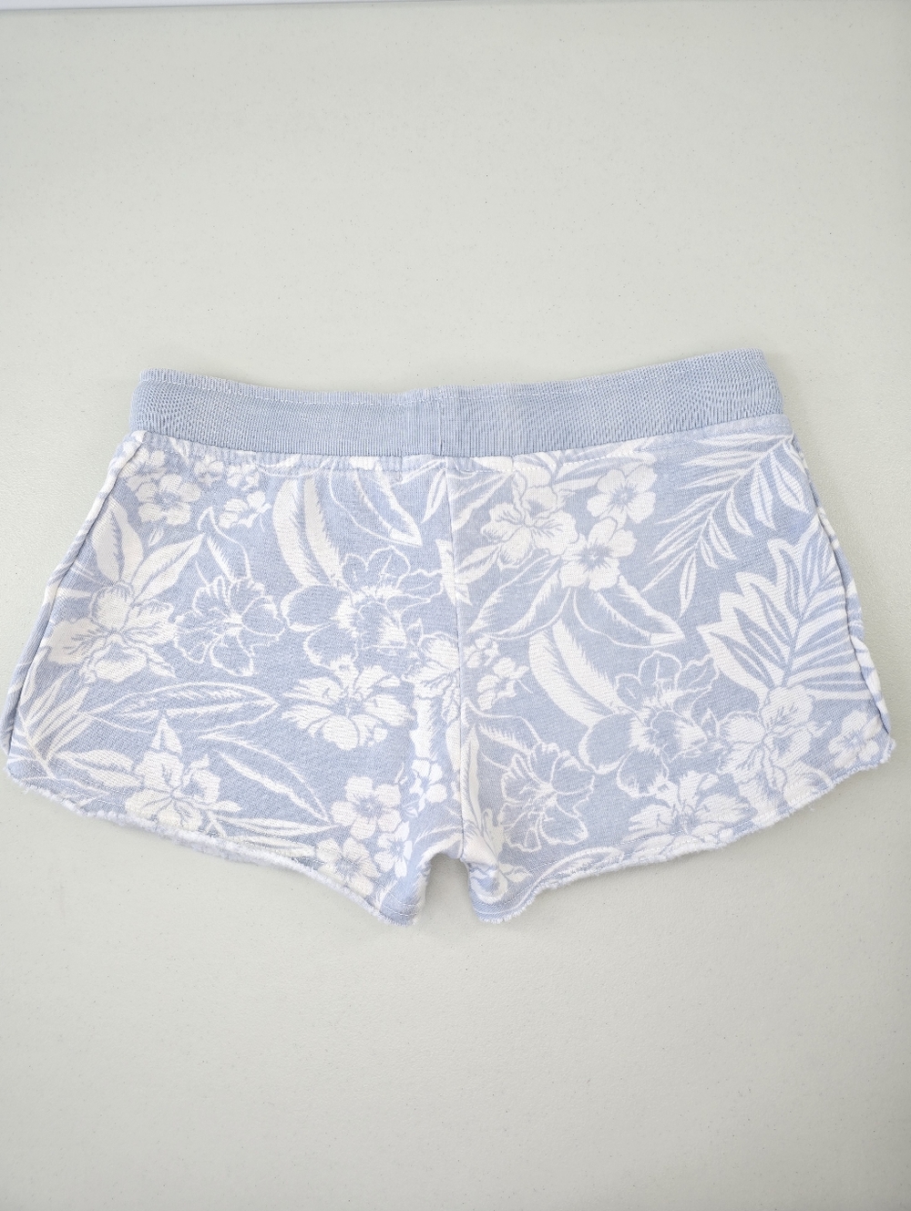 Ocean Drive Tropical Floral Knit Beach Shorts Blue White Size M - Picture 2 of 6